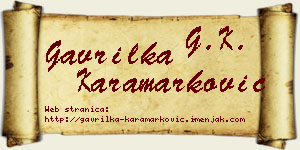 Gavrilka Karamarković vizit kartica